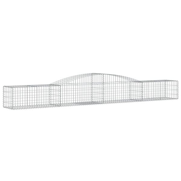 vidaXL 7 db íves horganyzott vas gabion kosár 400x50x40/60 cm