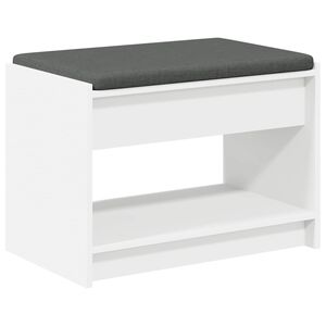 vidaXL Előt&eacute;r pad Feh&eacute;r 63 x 38 x 45 cm Műanyag Fa &eacute;s Sz&ouml;vet