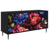 vidaXL TV szekr&eacute;ny KIEL 102 x 33 x 51 cm Fekete T&ouml;lgy Szerelt Fa