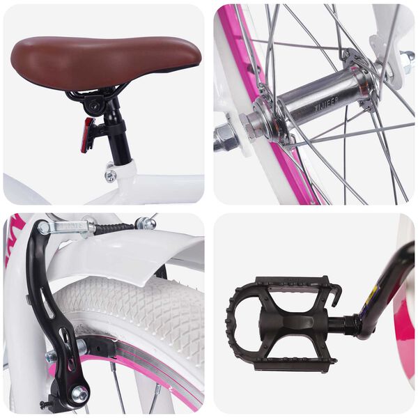 vidaXL Gyerek Bicikli 18 H&uuml;velyk 5-7 &eacute;ves korig Feh&eacute;r