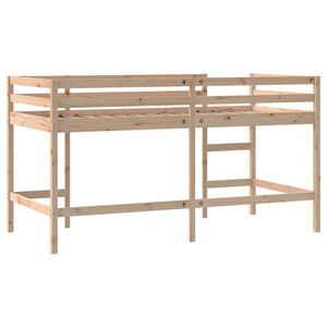 vidaXL t&ouml;m&ouml;r fenyőfa gyerek gal&eacute;ria&aacute;gy l&eacute;tr&aacute;val 80 x 200 cm