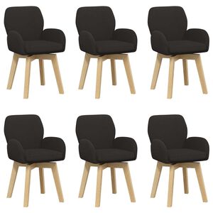 vidaXL Forg&oacute;s &Eacute;tkezős Sz&eacute;kek 6 pcs Boucl&eacute; Fekete 54 x 58 x 87 cm