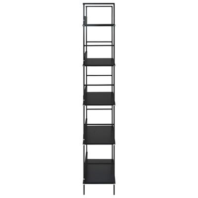 vidaXL 5 szintes fekete szerelt fa könyvespolc 60 x 27,6 x 158,5 cm