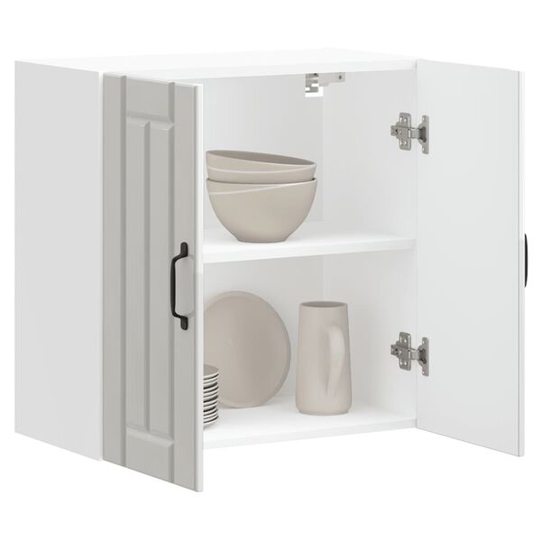 vidaXL konyhai fali szekr&eacute;ny Lucca magasf&eacute;nyű feh&eacute;r szerelt fa