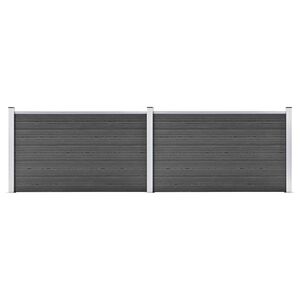 vidaXL fekete WPC ker&iacute;t&eacute;spanelszett 353 x 105 cm