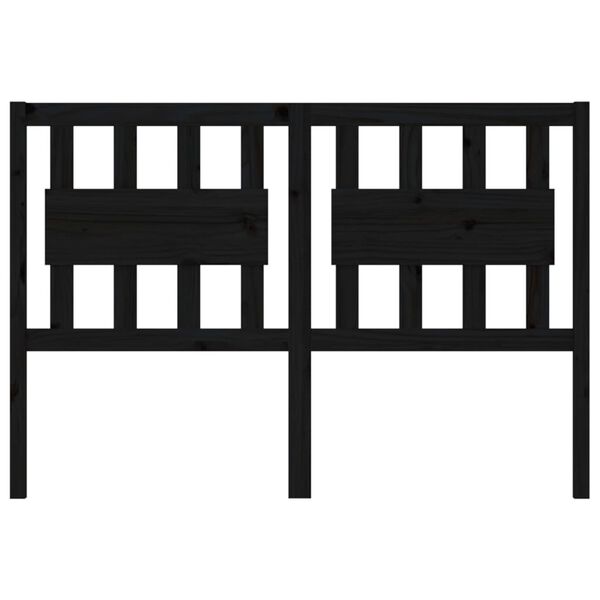 vidaXL fekete t&ouml;m&ouml;r fenyőfa &aacute;gyfejt&aacute;mla 125,5 x 4 x 100 cm