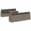 vidaXL Kerti Kanap&eacute; Szett t&aacute;rol&oacute;val 9 pcs Sz&uuml;rke Poli rattan
