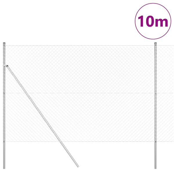 vidaXL Ker&iacute;t&eacute;soszlop Ez&uuml;st 10 x 1,6 m (40 x 40 mm r&aacute;cs) Ac&eacute;l