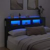 vidaXL fekete szerelt fa LED-es fejt&aacute;mla 180x18,5x103,5 cm