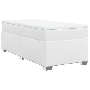 vidaXL feh&eacute;r műbőr rug&oacute;s &aacute;gy matraccal 80 x 200 cm