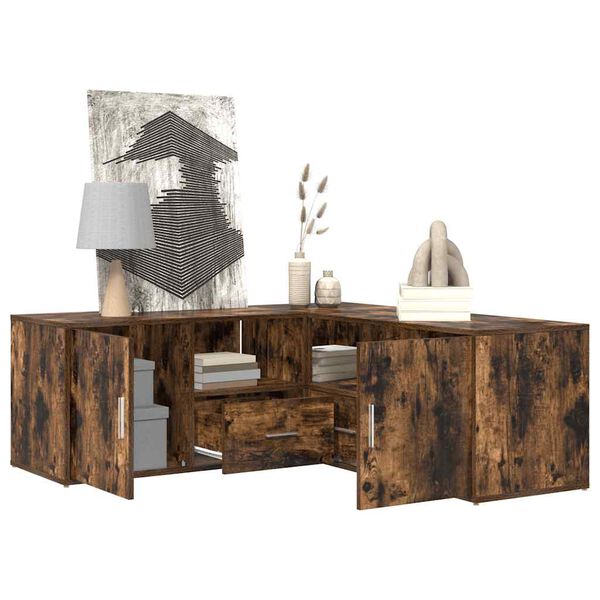 vidaXL f&uuml;st&ouml;s t&ouml;lgy sz&iacute;nű szerelt fa sarokszekr&eacute;ny 200x40x45 cm