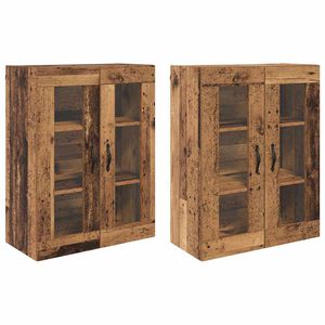 vidaXL Fali Szekr&eacute;nyek 2 pcs &Ouml;reg fa 69,5 x 34 x 90 cm Faanyag