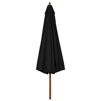 vidaXL fekete kültéri napernyő farúddal 330 cm