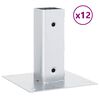 vidaXL 12 db horganyzott ac&eacute;lb&oacute;l oszlopalapok n&eacute;gyzet alak&uacute;ak 46x46 mm