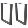 vidaXL 2 db antracitsz&uuml;rke, V-alak&uacute; ac&eacute;l &eacute;tkezőasztal l&aacute;b 80 x (72-73,3) cm