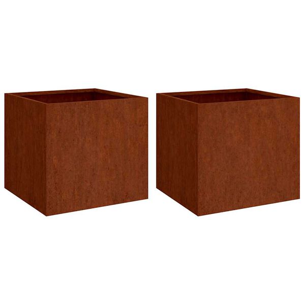 vidaXL 2 db corten ac&eacute;l n&ouml;v&eacute;nytart&oacute; 32 x 30 x 29 cm