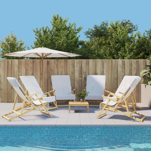 vidaXL 6 db fehér 400 GSM szövet strandtörölköző 60 x 135 cm