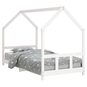vidaXL feh&eacute;r t&ouml;m&ouml;r fenyőfa gyerek&aacute;gykeret 90 x 200 cm