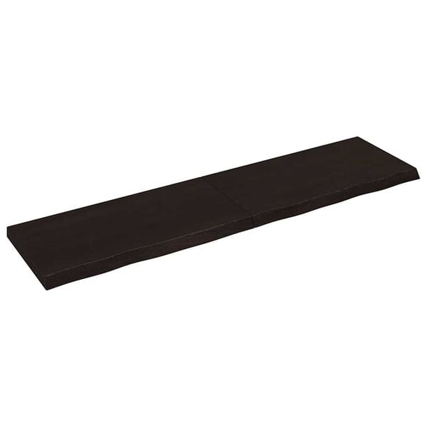 vidaXL s&ouml;t&eacute;tbarna kezelt t&ouml;m&ouml;r t&ouml;lgyfa fali polc 200 x 50 x (2-6) cm