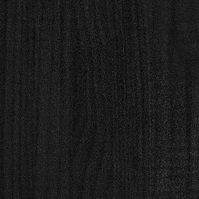vidaXL négyszintes fekete tömör fenyőfa könyvszekrény 100x30x140 cm