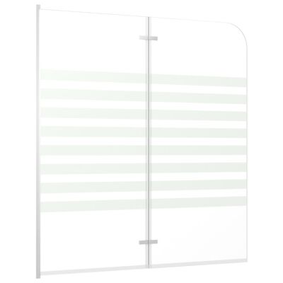 vidaXL átlátszó csíkos edzett üveg kádparaván 120 x 140 cm
