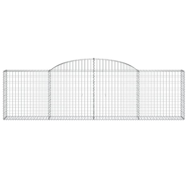 vidaXL 7 db íves horganyzott vas gabion kosár 300x30x80/100 cm