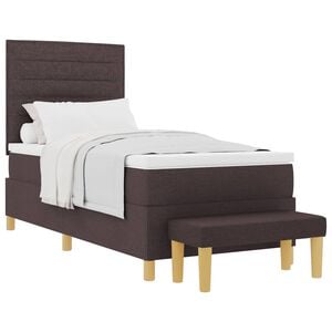 vidaXL Boxrug&oacute;s &aacute;gy fejt&aacute;ml&aacute;val s&ouml;t&eacute;tbarna 200 x 90 cm sz&ouml;vet