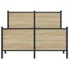 vidaXL sonoma tölgy színű fém ágykeret matrac nélkül 120 x 190 cm
