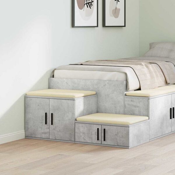 vidaXL T&aacute;rol&oacute;szekr&eacute;ny 2 pcs Beton Sz&uuml;rke 127 x 41 x 40 cm Faanyag