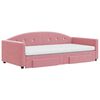 vidaXL rózsaszín kihúzható bársony heverő fiókkal 100 x 200 cm