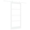 vidaXL Cs&uacute;sz&oacute; ajt&oacute; ORKDAL Feh&eacute;r 93 x 202 cm T&ouml;m&ouml;r fenyőfa &eacute;s &uuml;veg