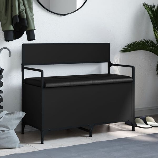 vidaXL fekete szerelt fa t&aacute;rol&oacute;pad 85,5 x 42 x 73,5 cm