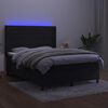 vidaXL fekete b&aacute;rsony rug&oacute;s &eacute;s LED-es &aacute;gy matraccal 140x190 cm