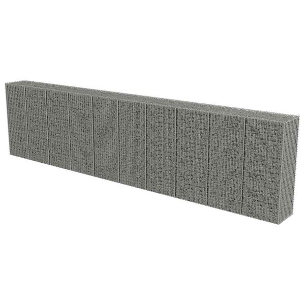 vidaXL horganyzott ac&eacute;l gabion fal fed&eacute;llel 600 x 50 x 150 cm
