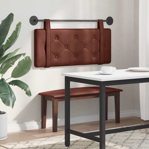 vidaXL Fali Fejt&aacute;mla Falra szerelhető F&eacute;nyes Barna 100 cm Antik PU