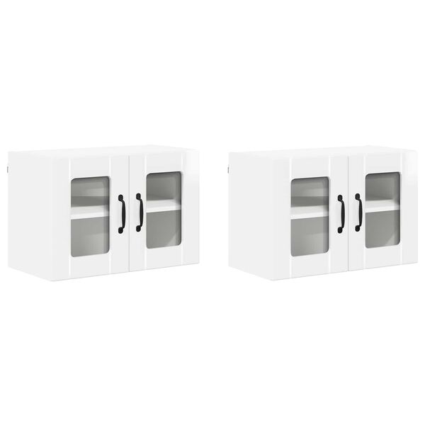 vidaXL Konyhaszekr&eacute;ny 2 pcs Magas F&eacute;nyű Feh&eacute;r 60 x 31 x 40 cm Faanyag