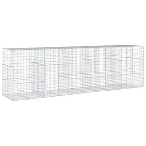vidaXL horganyzott vas gabion kos&aacute;r fed&eacute;llel 500 x 100 x 150 cm