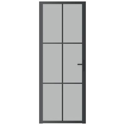 vidaXL fekete matt üveg és alumínium beltéri ajtó 76 x 201,5 cm