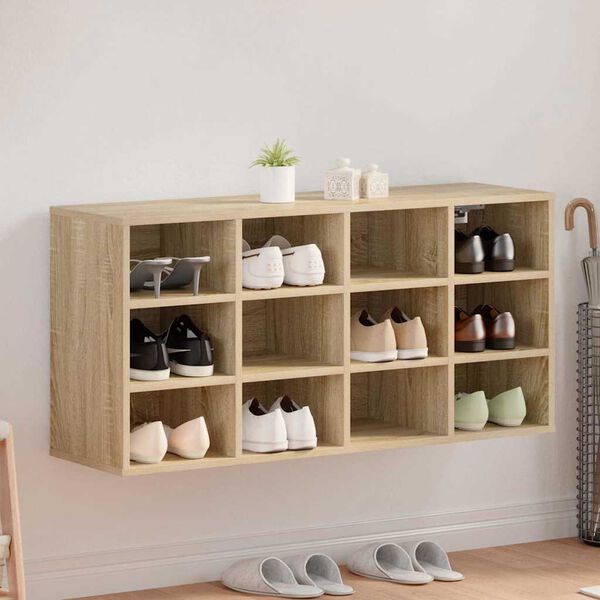 vidaXL Cipőszekr&eacute;ny polcokkal Sonoma t&ouml;lgy 103 x 30 x 51 cm Faanyag