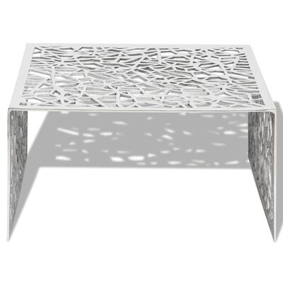 vidaXL ezüstszínű alumínium dohányzóasztal geometrikus dizájnnal