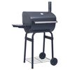 vidaXL fekete fasz&eacute;n t&uuml;zel&eacute;sű grills&uuml;tő als&oacute; polccal