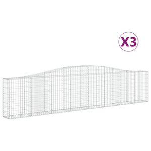 vidaXL 3 db &iacute;ves horganyzott vas gabion kos&aacute;r 400x30x80/100 cm