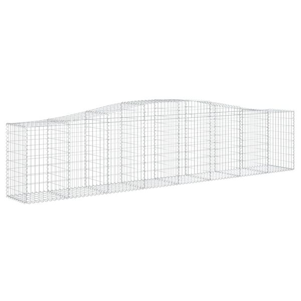 vidaXL 7 db íves horganyzott vas gabion kosár 400x50x80/100 cm