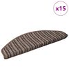 vidaXL &Ouml;ntapad&oacute;s l&eacute;pcsőszőnyegek 15 pcs Barna 65 x 21 x 4 cm
