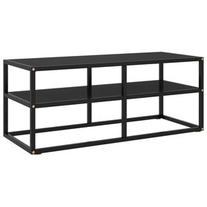 vidaXL fekete TV-szekr&eacute;ny fekete &uuml;veggel 100 x 40 x 40 cm
