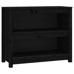 vidaXL fekete t&ouml;m&ouml;r fenyőfa k&ouml;nyvszekr&eacute;ny 80x35x68 cm