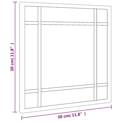 vidaXL fekete négyzet alakú vas fali tükör 30 x 30 cm