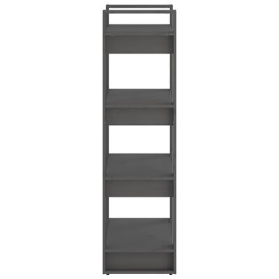 vidaXL szürke tömör fa könyvszekrény/térelválasztó 60 x 35 x 125 cm
