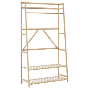 vidaXL bambusz ruha&aacute;llv&aacute;ny polcokkal 110x40x180 cm