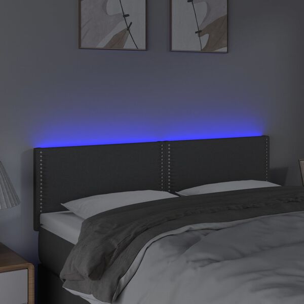 vidaXL s&ouml;t&eacute;tsz&uuml;rke sz&ouml;vet LED-es fejt&aacute;mla 144x5x78/88 cm